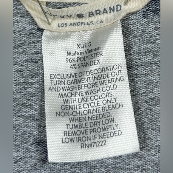 Lucky Brand Gray/Navy Stars Sleeveless Tank Top. Size XL. #Patriotic #America - Picture 5 of 6